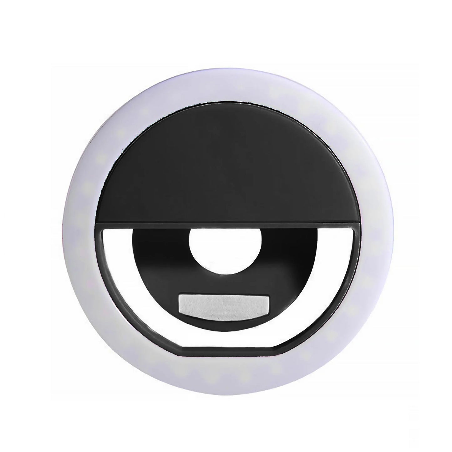 Universal Clip-On LED Selfie Ring Light, Rechargeable and Portable with 3 Adjustable Brightness Levels for All Phones