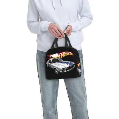 Custom Hot Wheels For Fans Thermal Insulated Lunch Bag Cartoon Sport Car Portable Lunch Container Travel Multifunction Food Box