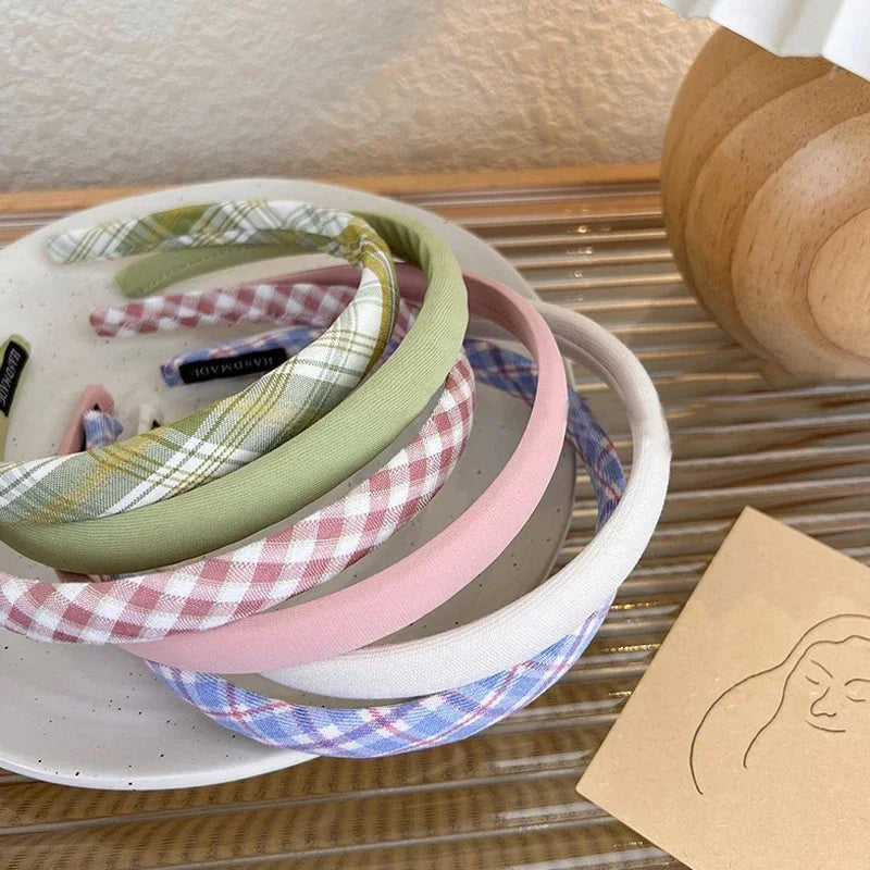 Thin Sponge Hairband 2024 Spring Summer Women's Girls Elegant Head Band Makeup Face Wash Hair Hoop Fashion Hair Accessories