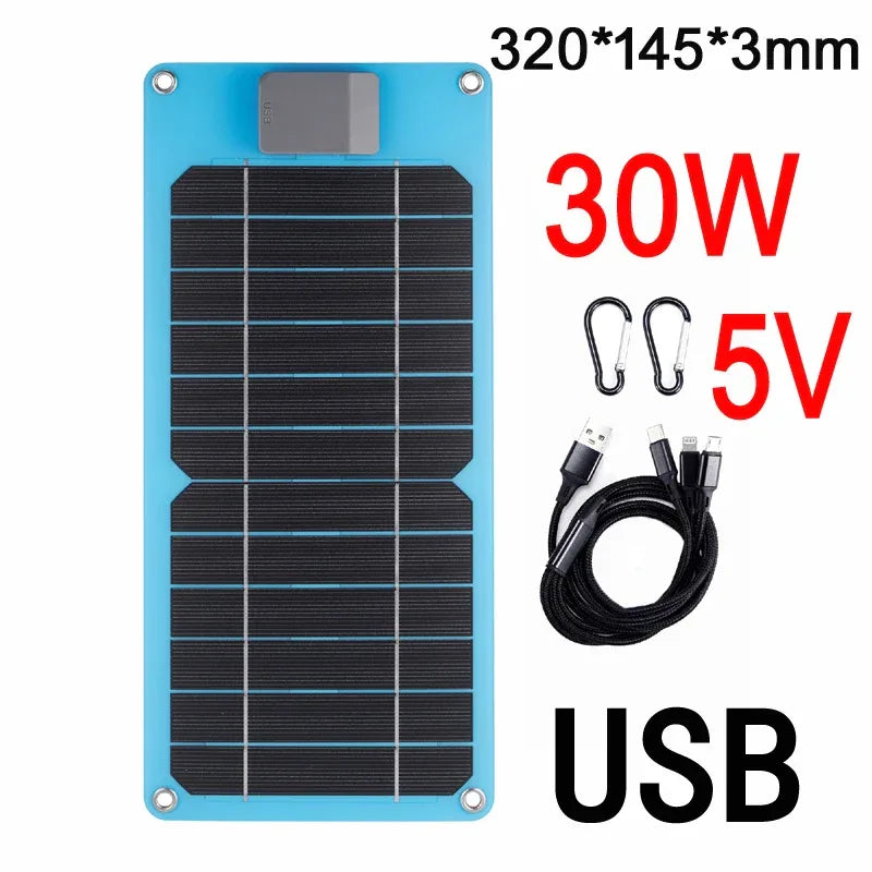 100W 5A-60A Solar Car Battery Charger Kit 5V/12V Fast Charging, high current fast charging Built-in Voltage Regulator