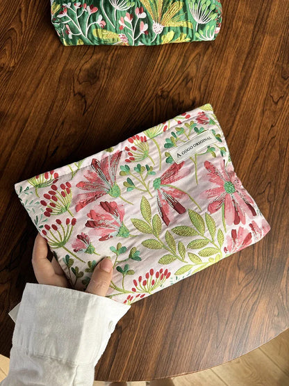 Ins Floral Cosmetic Bag Women Clutch Bag Makeup Bags Portable Skincare Storage Bags Toilet Bag Makeup Pouch Travel Organizer