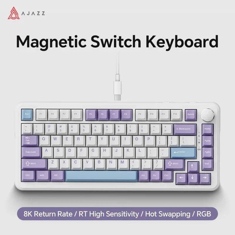 New Ajazz Ak820 Max Ultra/MAX Magnetic Switch Mechanical Keyboard 8k 128khz 0.01mm Rgb Customized Wired Gaming Keybaord E-Sports