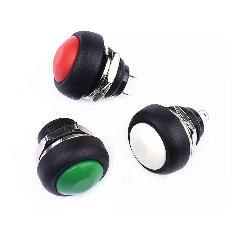 1-10PCS PBS-33B 12MM Small Pushbutton Switches Waterproof Switch Self-resetting Round Without Locking PBS-33B Push button switch