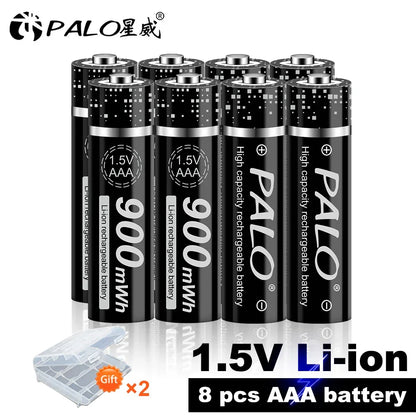 100% New 1.5V AAA Rechargeable Battery 900mWh 1.5V Li-ion Lithium Liion Li ion 3A aaa Batteries for Toy Car Camera Flashlight