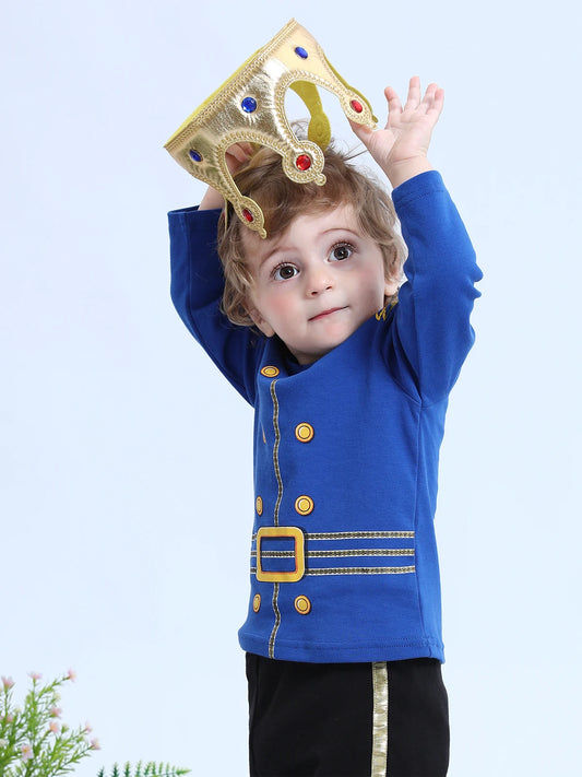 Todder Boys Prince Charming Costume Halloween Fireman Clothes Infant Photography Clothing Baby Carnival Cosplay Striped Prisoner by PDG ibma