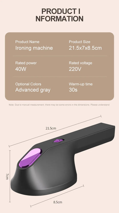 Multi functional handheld iron USB mini hanging iron fast heating travel with handle home clothing fabric ironing machine