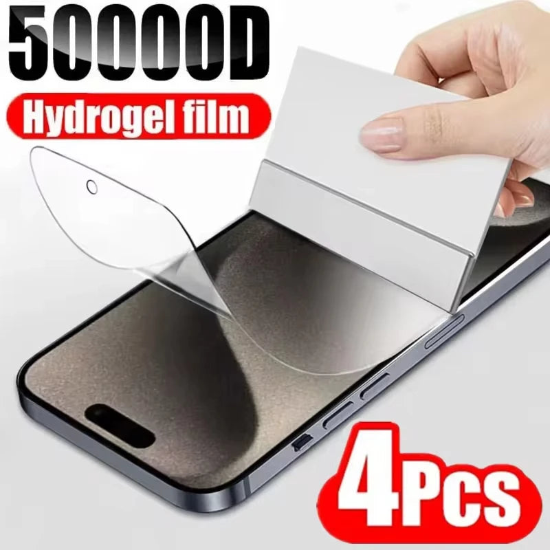 4Pcs Soft Hydrogel Film for iPhone 16e 17 Pro Max 16 15 13 14 12 11 Air Screen Protectors for iPhone 7 8 Plus 13 12 Mini XS XR X by PDG ibma