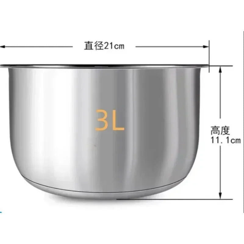 Suitable for Midea rice cooker 304 stainless steel inner pot 3L4L5L thickened FS3010/70 inner pot