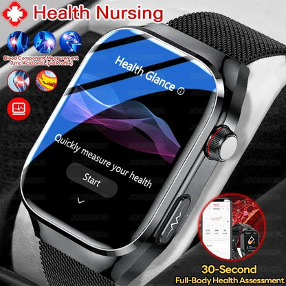 2026 New Professional-Grade Smart Watch Men ECG+PPG Uric Acid Body Fat Health Analysis IP68 Waterproof AMOLED Smartwatch Women