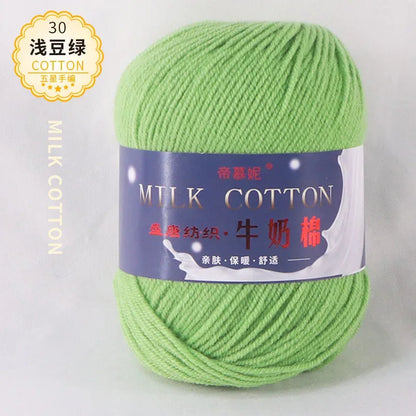 6Pcs Dyed Milk Sweet Soft Cotton Crochet Wool Yarn Thick Yarn Fiber Hand Knitting Wool Crochet Yarn Threads for DIY Sweater