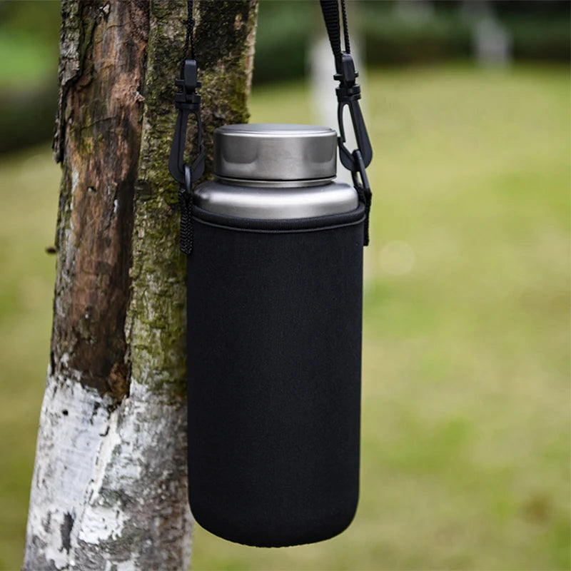 Boundless Voyage Sports Bottle 1000ml, Titanium Water Bottle Wide Mouth, Camping Hiking Cycling Drinkware, Tea Coffee Canteen