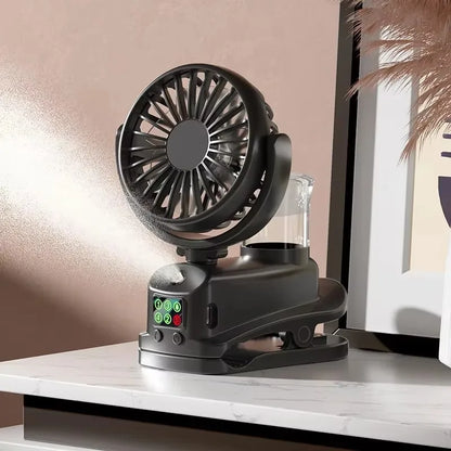 Refrigerating Clip Spray Fan USB Rechargeable Office Dormitory Outdoor Multi-Functional Desktop Clip Fan Moisturizing