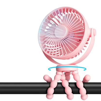 Mini Portable Stroller Fan,3 Speed Rechargeable,360° Rotate Flexible Tripod Better Cooling for Car Seat Crib Treadmill 5000mAh