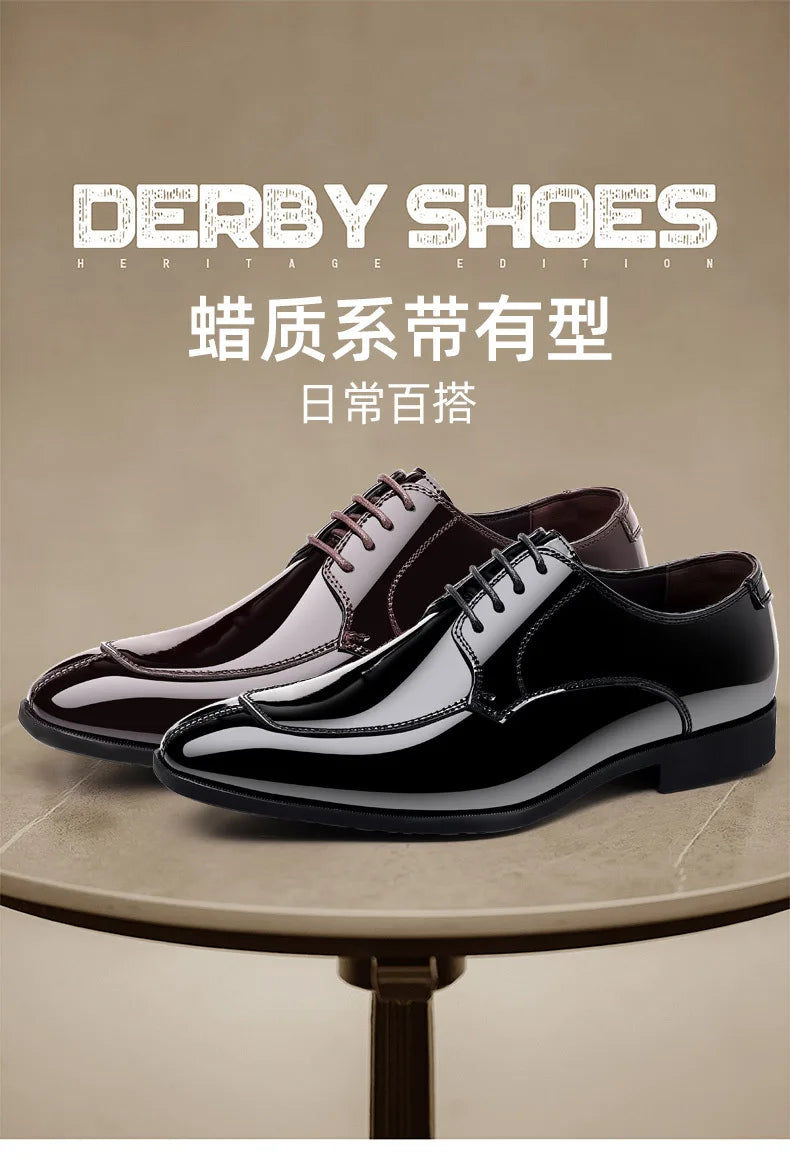 Business Men's Dress Shoes Patent Leather Trend Mens Party Shoe Soft Sole Casual Shoes Plus Size 38-48 Men Shoes High Quality