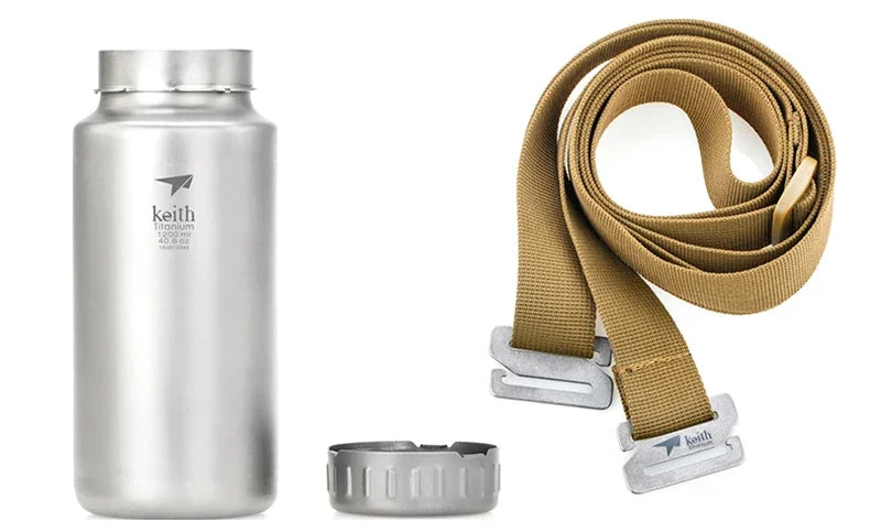 Keith Titanium Sports Bottle 0.9L/1.2L Large Capacity Kettle Outdoor Camping Drinkware Wide Mouth Non-threaded Water Bottle