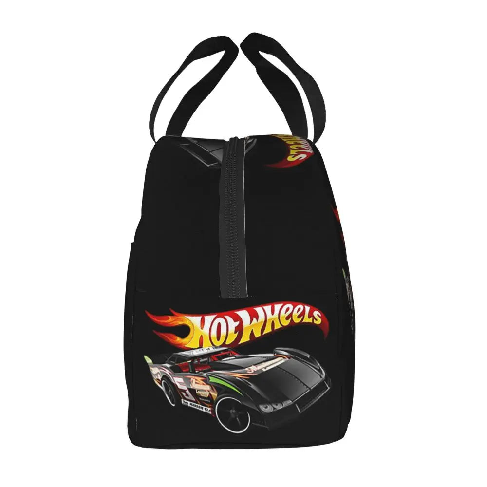 Custom Hot Wheels For Fans Thermal Insulated Lunch Bag Cartoon Sport Car Portable Lunch Container Travel Multifunction Food Box
