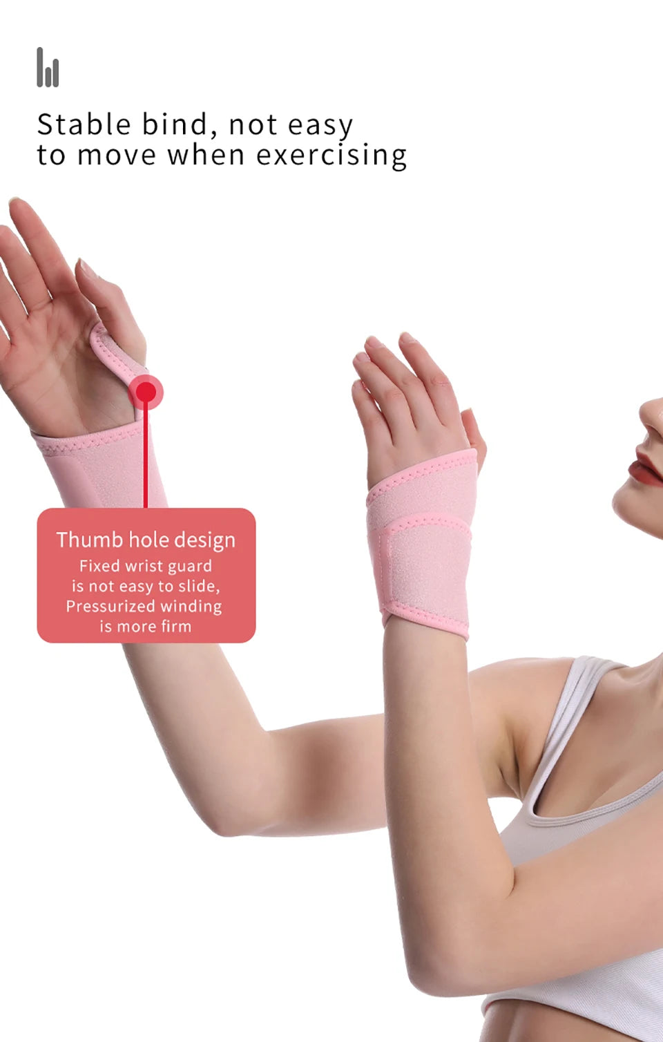 GOBYGO 1Pcs Wrist Support Sport Fitness Wristband Training Safety Hand Bands Sprain Gym Wrist Thumb Support Straps Wraps Bandage