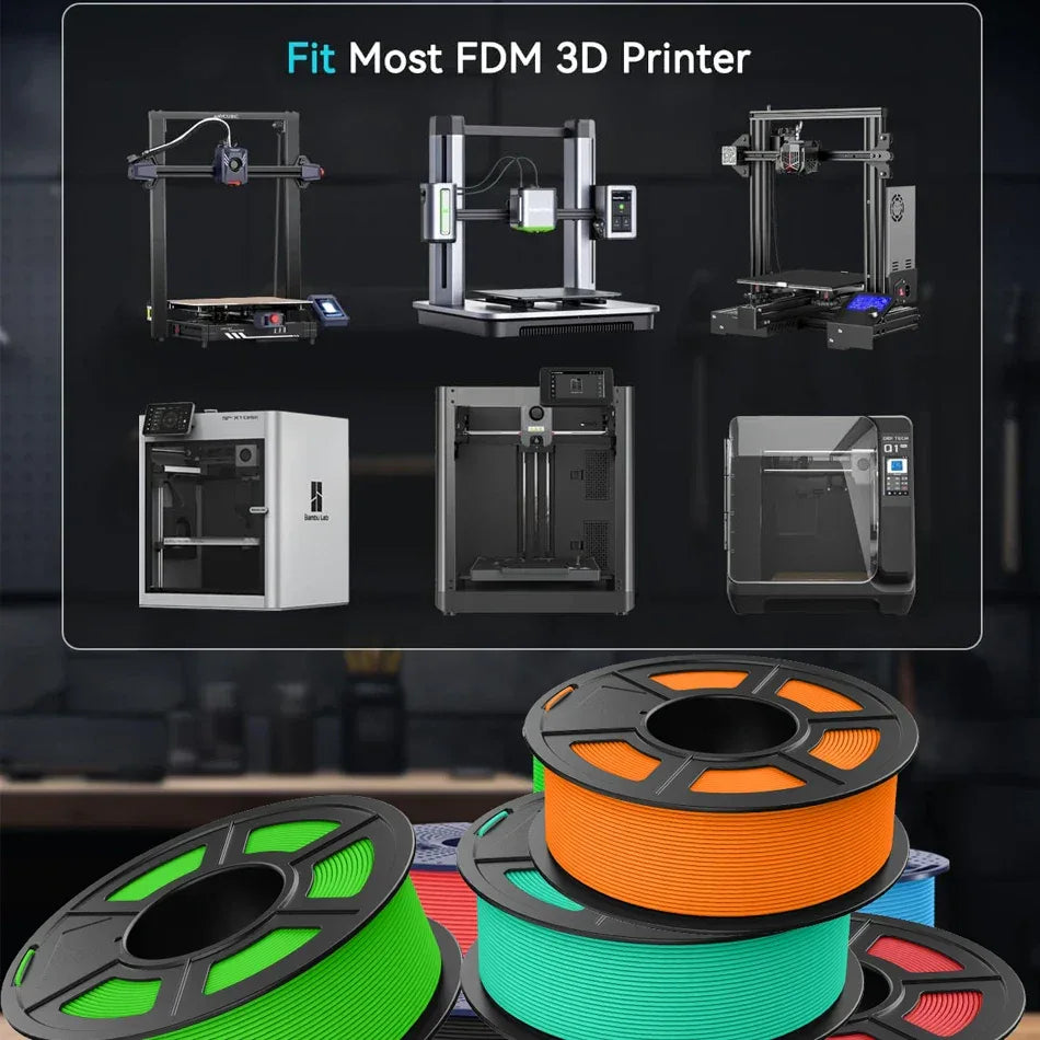 JAYO PETG 3D Filament 1.75MM High Speed PETG 3D Printer Filament 5Rolls High Flow Speedy Matte Effect 3D Printing Mateials