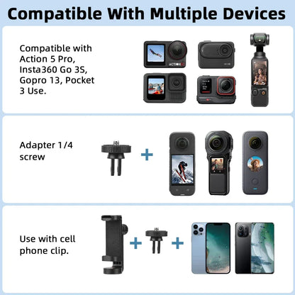 Neck Mount For DJI Osmo Action 5 Pro 4/Gopro 13/Insta360 Ace Pro/2,First Person View Riding Running Vlog Recording Accessories