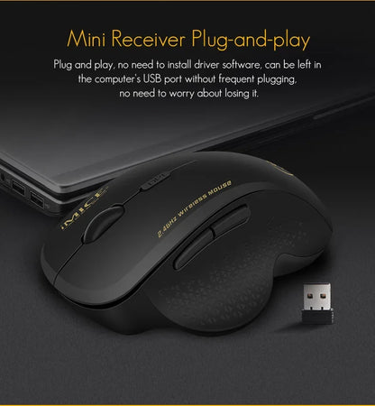 NexusClick 2.4G Wireless Silent Click Mouse,3 Adjustable DPI 6 Buttons Power Saving USB Plug Play Mice For Laptop Office Gaming