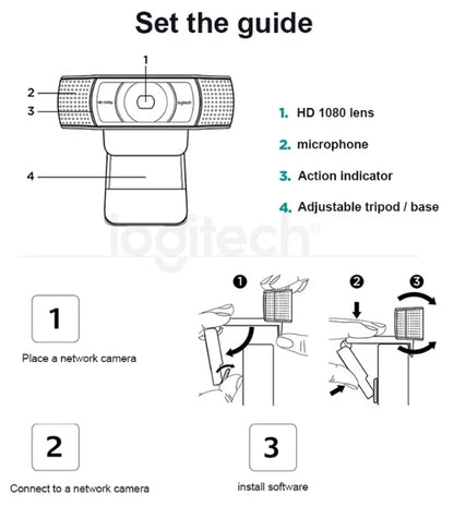 Logitech C920e HD Pro Webcam Widescreen Video Chat Recording USB Smart 1080p Web Camera For Computer C920 Upgrade Version CMOS