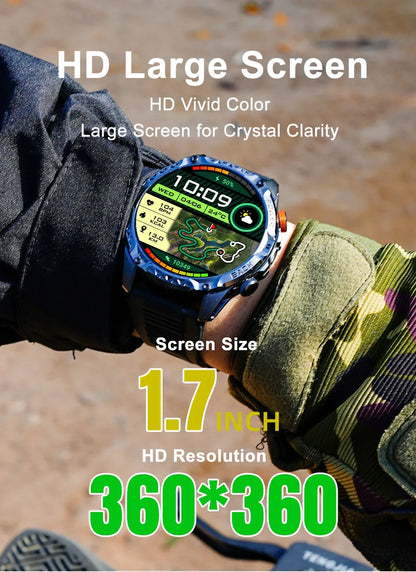 LIGE New Military For T-Rex 3 Ultra Smart Watch 1000mAh Battery IP68 Waterproof Compass Flashlight Sports Tracker Smartwatch Men