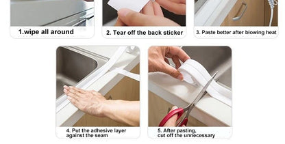3.2M Bath Caulk Tape Self Adhesive PVC Oil-Proof Kitchen Sink Edge Corner Wall Sticker Waterproof Toilet Sealing Strip Tape