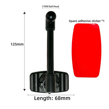 Car Phone Holder Extension Rod Dual Ball Head Adjustable Goose Neck Universal 17mm Ball Head Nano Glue Sticker Base Mount