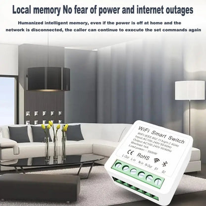 Aubess eWeLink Wifi 16A MINI Smart Switch Support 2-way Control Timer Switch Smart Home Automation Work With Alexa Google Home