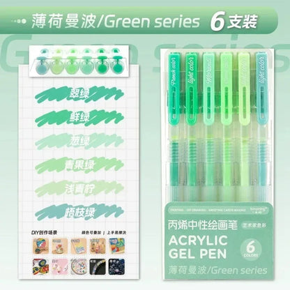 150/6 Colors Acrylic Gel Pen Student Diary Scrapbook Painting DIY Gel Pen Set Color Drawing Doodling Art Markers School Supplies