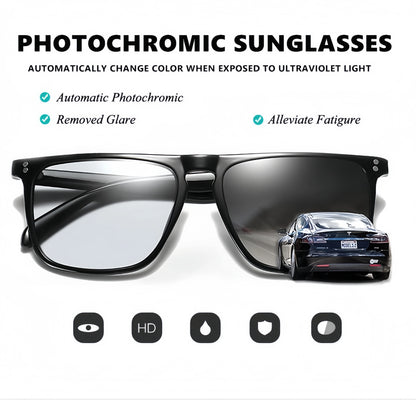 Fashion Blue-Light Shifting Sunglasses Micro-Rivet Design for Driving & Urban Escape Anti-Glare Daily Travel Essentials