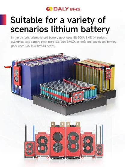 DALY BMS 3S 4S 6S 7S 10S 12S 13S 14S 15S 16S Li-ion And LiFePO4 32650 21700 18650 BMS 15A To 100A With Balance Function And NTC