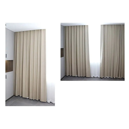 1Pcs Full Blackout Partition Blackout Curtain Polyester Fabric Beige Window Door Curtain High Shading Protection