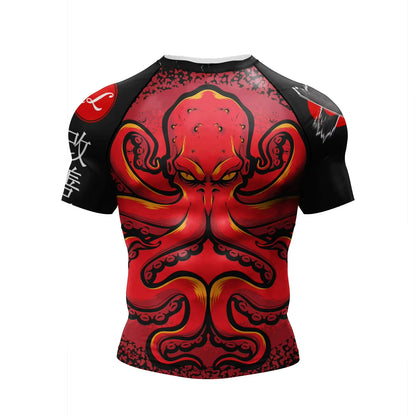 New No gi Bjj T-Shirt jiu jitsu kickboxing Training Rashguard Polyester Spandex Compression Sublimation Sports Men T-Shirts