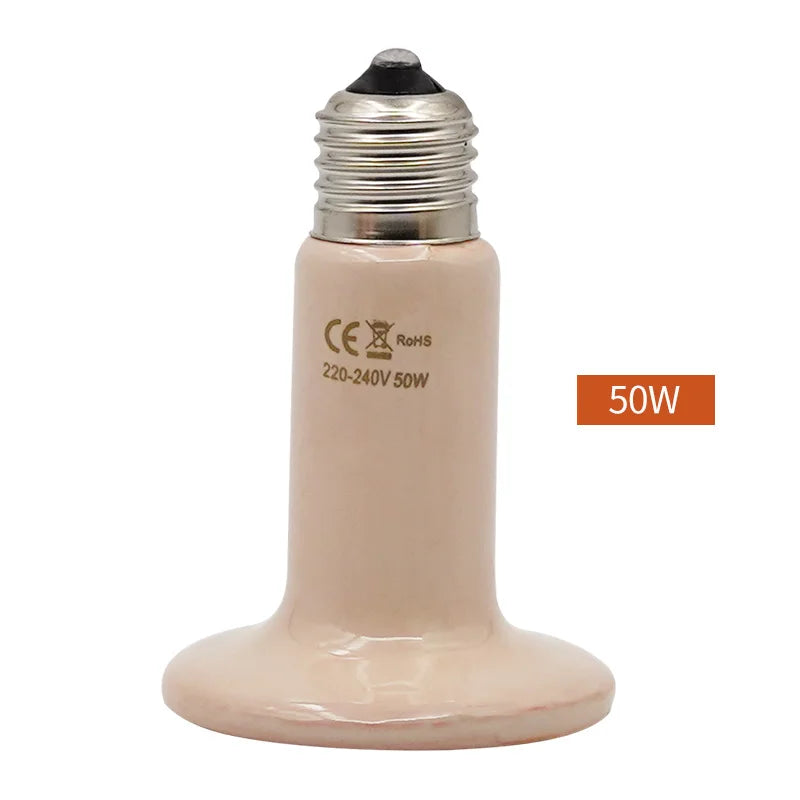 1pc Pet Reptile Heating Lamp 220V Far Infrared Ceramic Emitter Heat Lamps Pet Reptile Lamp 25W 50W 75W 100W 150W 200W Lamp
