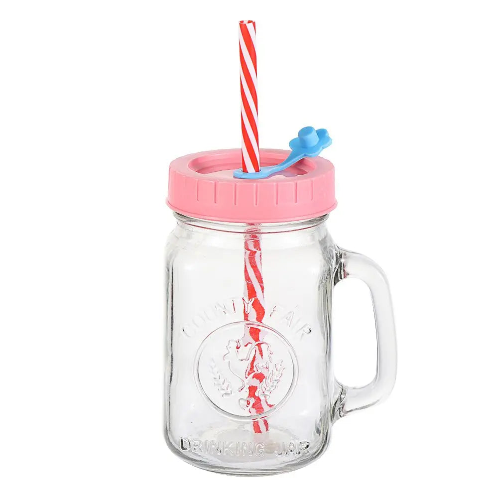 1/4Pcs Cute Universal Mason Jar Lids With Straw Hole 70mm Diameter Storage Wide Mouth Leak Proof Kitchen Supplies