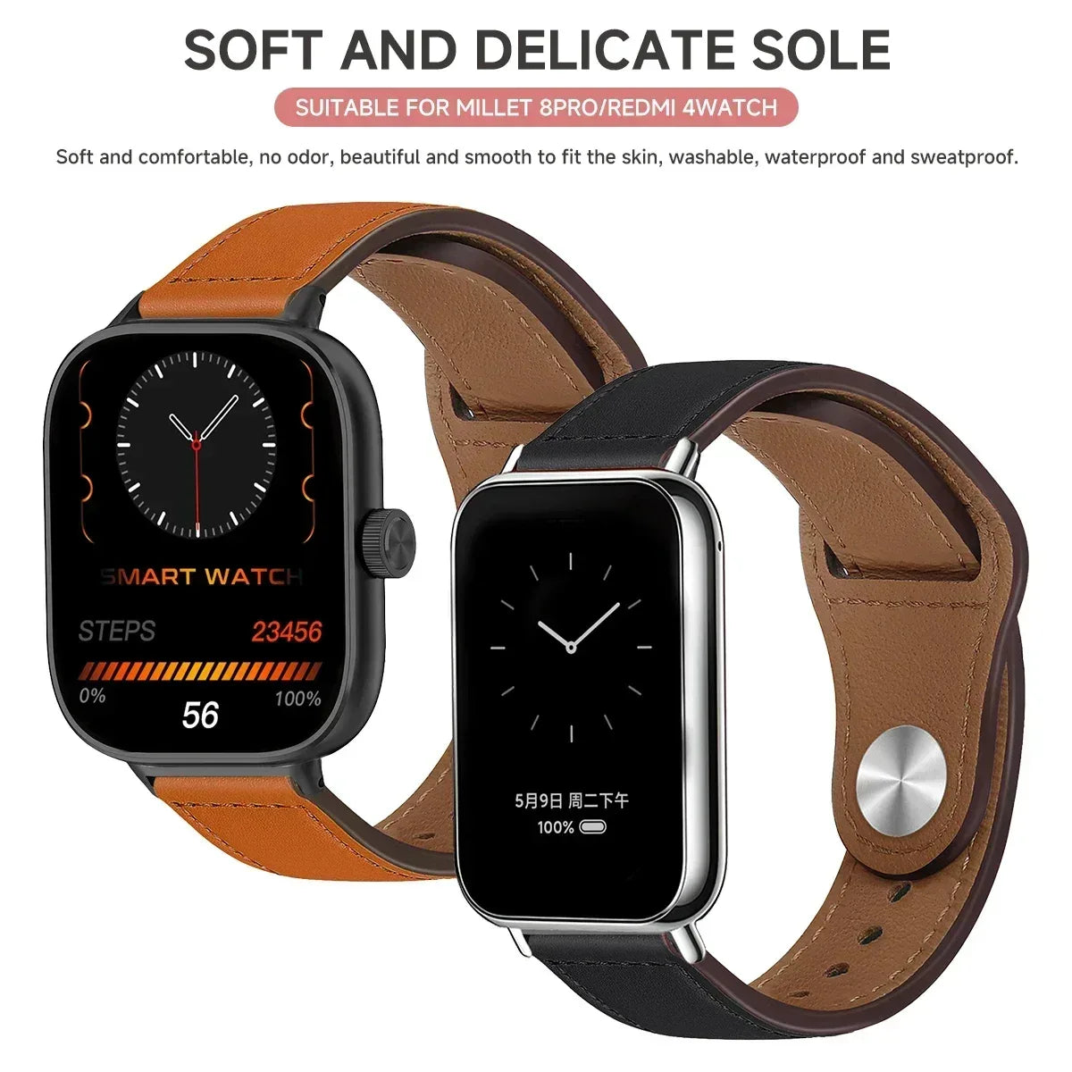 for Redmi watch 5 Leather Band for redmi watch 4 Smart Watch correas Strap Accessoeies for Xiaomi Mi band 9pro 8pro