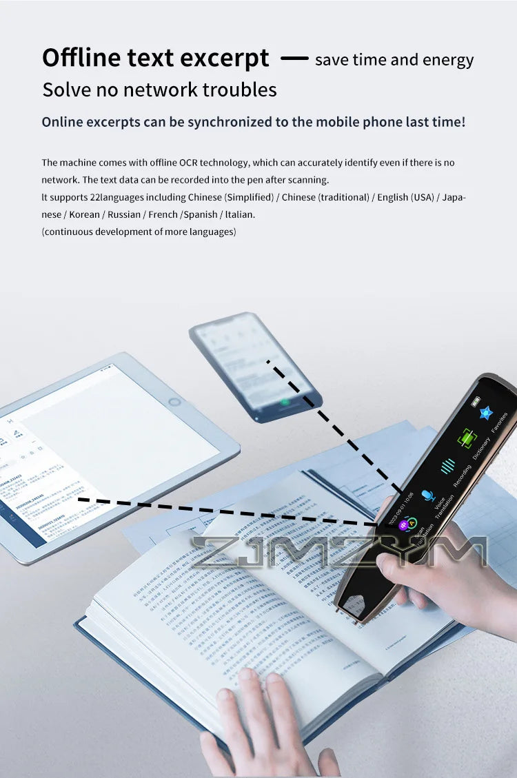 Handheld Multilingual Translation Pen With Touchscreen Offline Scan For Translation Pen Multi-language / ScanningDictionary Pen
