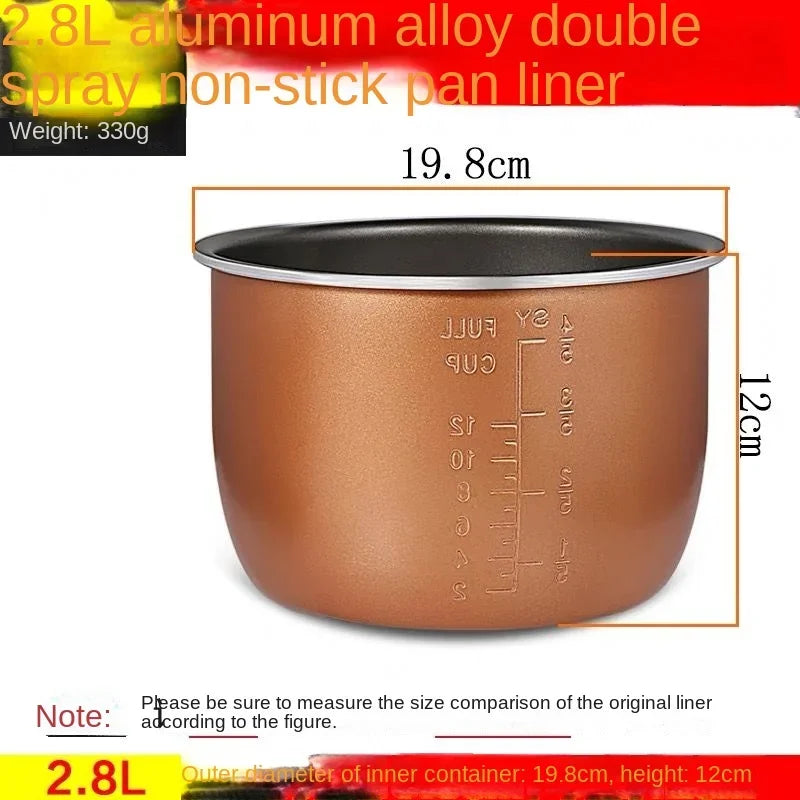 Electric pressure cooker liner multicooker bowl 4L 5L 6L liter non-stick pan double spray thickening