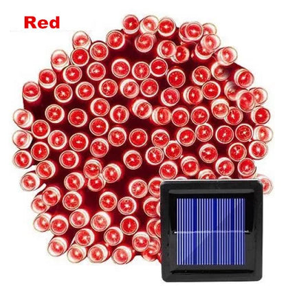 50-200 LED Outdoor Solar String Fairy Light Festoon Waterproof Street Garland Solar Power Lamp Christmas Party for Garden Decor