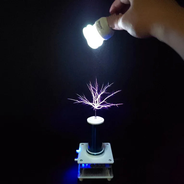 Wishcolor YSKJ-36 Blue/Golden Double Class E Tesla Coil with 10cm Thin Arc Support Music Bluetooth Playback