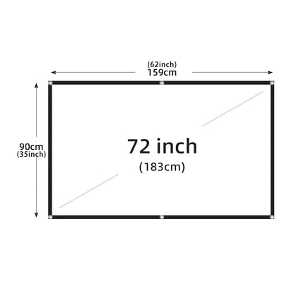 MIXITO Projection Curtain 16: 9 Ratio Hight-Density 60-200 Inch Foldable Anti-Crease Portable Movie Projector Screen