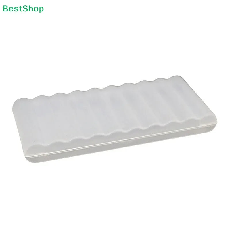 ♥10 Slots Transparent Plastic Battery Storage Box Hard Container Holder Case For AAA/AA Battery Organizer Accessories