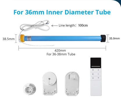 Zemismart WiFi Electric Roller Blind Motor Automatic enginer for 37mm 38mm Tube Work with Tuya Alexa Google Home Voice