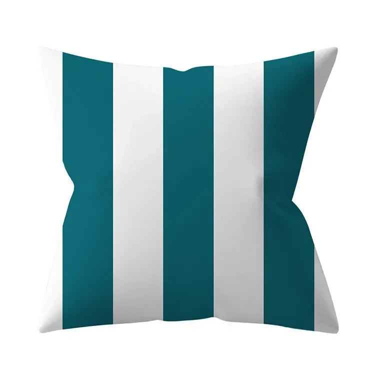 Housse de coussin bleu turquoise, coussins décoratifs pour canapé, housses de coussin géométriques en polyester, 45 x 45 cm, coussins décoratifs, taies d'oreiller simples