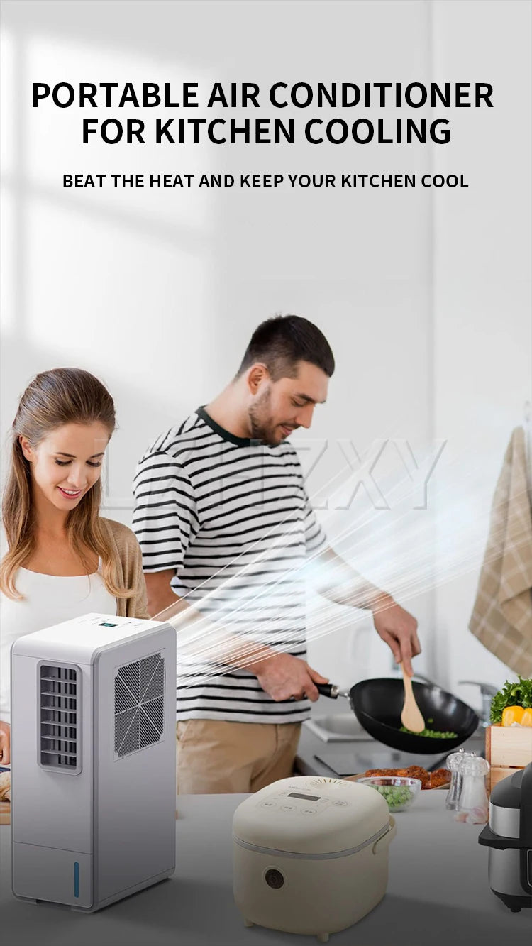 Portable Ductless Air Conditioner for Kitchen Cooling, 500W (1800 BTU) Rapid Cooling, with Oil-Control Filter
