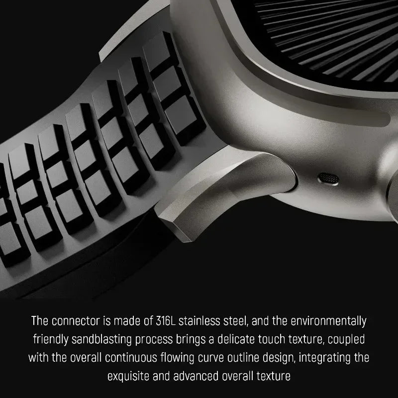 Silicone Band for Apple Watch Ultra 3/2 49mm Strap Men Sport Bracelet for Iwatch 11 10 9 8 7 6 5 Se 46mm 45mm 44mm  Watchband