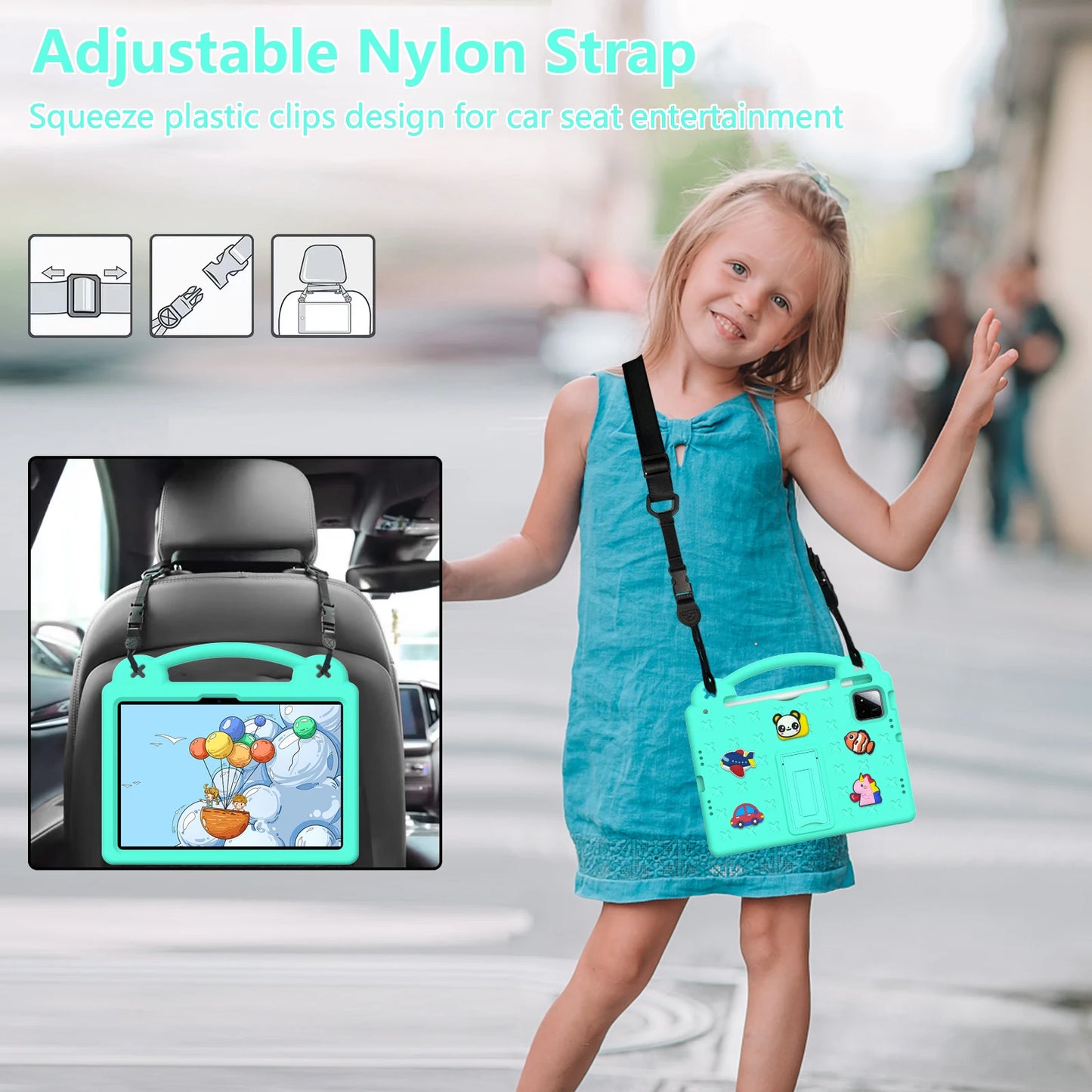 Cute Bear EVA Case For Official Xiaomi Pad 8 7 Pro 2025 11.2 Built-in Kickstand Kids Funda Cover Shockproof With Portable Holder