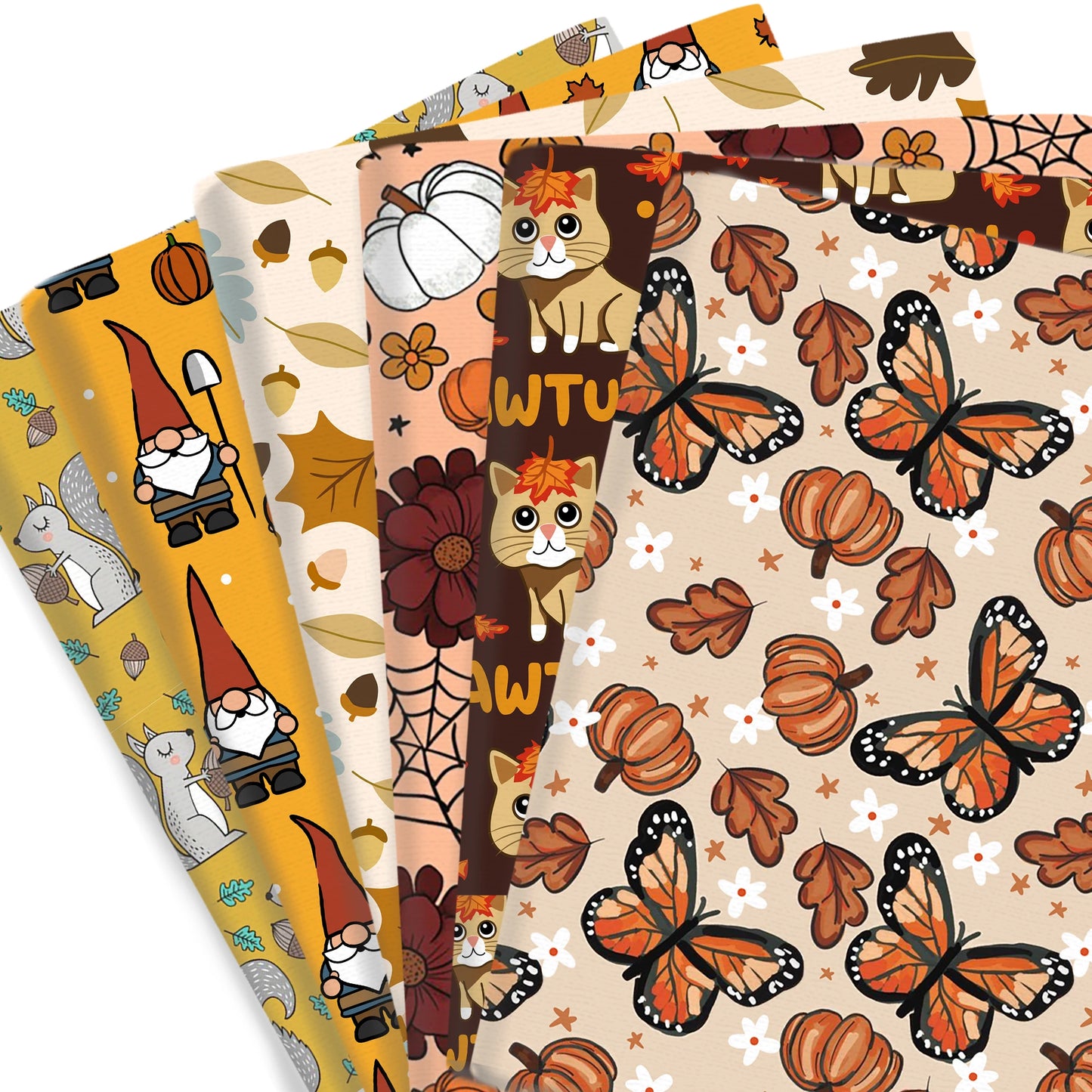 50*145cm Pumpkin Fall Autumn PolyesterCotton Fabrics By half Meter Flowers Maple Leaf Sewing Cloth Dress DIY Crafts Home Textile