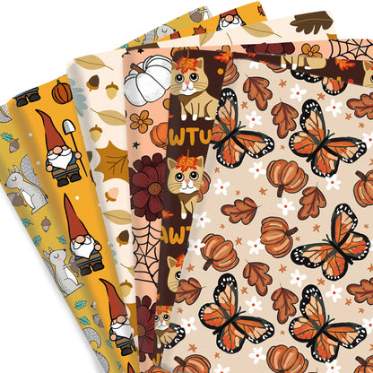 50*145cm Pumpkin Fall Autumn PolyesterCotton Fabrics By half Meter Flowers Maple Leaf Sewing Cloth Dress DIY Crafts Home Textile